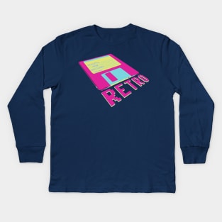 Retro Gaming Floppy Disk Kids Long Sleeve T-Shirt